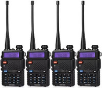 SNARIYOVSN Baofeng (4 Pcs) UV-5R Dual Band VHF/UHF136-174 MHz & 400-520 MHz Handheld Long Range Two-Way Radio WT231 Walkie Talkie(Black)