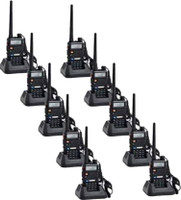 SNARIYOVSN Baofeng (10 Pcs) UV-5R Dual Band VHF/UHF136-174 MHz & 400-520 MHz Handheld Long Range Two-Way Radio WT244 Walkie Talkie(Black)