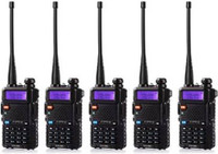 SNARIYOVSN Baofeng (6 Pcs) UV-5R Dual Band VHF/UHF136-174 MHz & 400-520 MHz Handheld Long Range Two-Way Radio WT233 Walkie Talkie(Black)