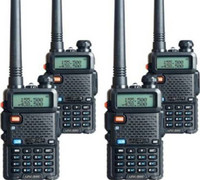 SNARIYOVSN Baofeng (4 Pcs) UV-5R Dual Band VHF/UHF136-174 MHz & 400-520 MHz Handheld Long Range Two-Way Radio WT245 Walkie Talkie(Black)