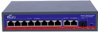 VELVU 8 Port PoE with 2 Giga Up-Link ST-POE3110G Network Switch(Black)