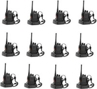 AMPLOX (Pack-12) BF-888S 400-470 MHz 16-CH Handheld Two-Way Radio Wireless Phone Long Range Premium Quality WT17 Walkie Talkie(Black)
