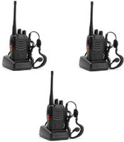 AMPLOX (Pack-3) BF-888S 400-470 MHz 16-CH Handheld Two-Way Radio Wireless Phone Long Range Premium Quality WT07 Walkie Talkie(Black)