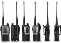 AMPLOX (Pack-6) UV-8D UHF/VHF Long Range Transceiver Radio Wireless WT23 Walkie Talkie(Black)