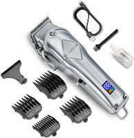 NOVA Professional Cordless 1068 Hair Clipper Trimmer 240 min  Runtime 5 Length Settings(Silver)