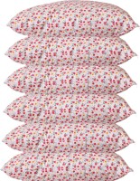 GKM Microfibre Floral Sleeping Pillow Pack of 6(White)