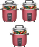 Panasonic SR-Y18FHS(E) pack of 3 Electric Rice Cooker(4.4 L, Red)