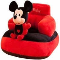 ridhisidhi Mickey Shape Soft Plush Cushion Baby Sofa Seat or Rocking Chair for Kids - 45 cm Color(Red, Black)  - 45 cm(Red)