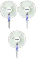 Crompton High flo 400mm wall mounted pack of 3 400 mm 3 Blade Wall Fan(light grey, Pack of 3)