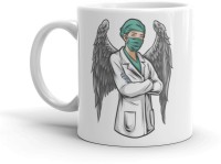 THE MEHRA CREATION DOCTOR angel nurse with wings cute white ceramic coffee mug 11oz (325ml) Ceramic Coffee Mug(325 ml)