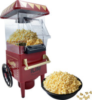 iLife Vintage Hot Air Oil Free Instant Live Popcorn Maker Machine with Removable Top Cover and Measuring Spoon, Healthy Oil-Free for Parties & Kids Easy to Clean, Ready to Eat in 2-3 Minutes Popcorn Machine (Small) 1 L Popcorn Maker(Maroon, Black)