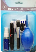 blutek 9 in 1 Professional Cleaning kit (Air Blower,Brush,Lenspen,cleaning cloth,cotton bud,Tissue,Cleaning Solution,Wet wipes,Dry wipes) For Canon Sony Nikon Fujifilm  Lens Cleaner(20 ml, 4x4 inch, Pack of 9)