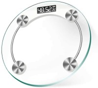 dinesh dhola DD Personal Human Body Weight Machine R2003A Transparent Round Glass Weighing Scale (White) Weighing Scale(White)
