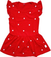 DoDo Midi/Knee Length Casual Dress(Red, Cap Sleeve)