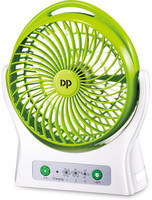 Dp 7605 (RECHARGEABLE PORTABLE USB FAN) 4000mAh Rechargeable Battery, Silent Operation 3 Blade USB Fan(Green)
