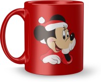 Guru Creation Micky Mouse Cartoon Printed Red Ceramic Coffee Ceramic Coffee Mug(320 ml)