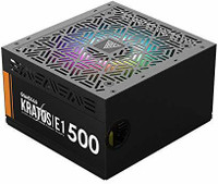 GAMDIAS Kratos E1-500 ARGB 500W Power Supply with 80% Efficiency Fan Speed Optimization and Motherboard Sync 500 Watts PSU(Black)