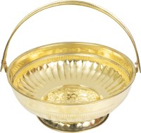 Spillbox Traditional Handcrafted Lakshmi Brass Flower basket for Pooja/Worship-LEAF Brass(1 Pieces, Gold)