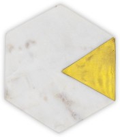 PACKMAN BESPOKE GIFTING Hexagon Marble Coaster Set(Pack of 2)