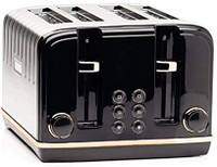 Haden Salcombe 4 Slice Toaster Black And Copper Win 815 W Pop Up Toaster(Black)