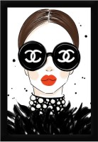 Braj Art Gallery Fashion Poster Coco Chanel Girl Painting Photo Frame Digital Reprint 19 inch x 13 inch Painting