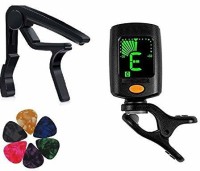 Urban Infotech Guitar Tuner 360 degree Digital Tuner Easy to Use Highly Accurate Clip-on Tuner Best for Acoustic and Electric Guitar Bass Violin Ukulele With Capo & 5 Picks(Design may very) Automatic Digital Tuner (Chromatic: Yes, Multicolor) Automatic Digital Tuner(Chromatic: Yes, Multicolor)