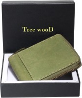 Tree Wood Men & Women Green Genuine Leather Wallet(6 Card Slots)