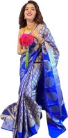 DAISY PETAL CREATION Woven Banarasi Pure Silk Saree(Blue)