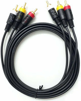 SHIELDGUARD  TV-out Cable 3RCA Male to 3RCA Male Audio Video Cable - Works for TV,LED,LCD,DVD,DTH,DVR (Fully Copper) (Black-1.5 MTR)(Black, For TV, 1.5 m)
