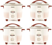 PHILIPS HL1663/00 pack of 4 Electric Rice Cooker(1.8 L, white & red, Pack of 2)