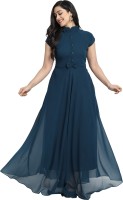 Femvy Flared/A-line Gown(Blue)