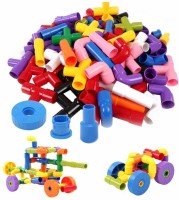 littlewish Multi Coloured Educational Play and Learn Plastic Building Block Set Pipes Puzzle Set - Blocks for Kids ( 160 Pieces ) - Blocks Toys and Games for Kids --- 160 Pieces - More Pipes More Fun(Multicolor)