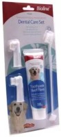 BIOLINE Dog Toothpaste Mint Flavor 100g - with Bio Enzyme and Natural Ingredients Toothpaste for Dogs and Puppies Dog Toothbrush Set, Dual-Headed Brush and 2 Bonus Finger Brushes, Pet Toothpaste(dog)