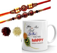 Mitansh Rakhi, Mug  Set(Rakhi 2 pcs, Printed Coffee Mug, Roli Chaval Packet)