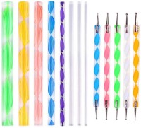 Definite Art and Craft Mandala Designer Dot Painting Tool Sticks (Pack of 8) and Double Ended Designer Dotting Tool 5 Pcs with Stainless Steel Ball for Clay, Mandala Art, Pottery, Ceramic, Nail Art.