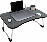 HF HARSH FASHION Smart Multi-Purpose Laptop Table with Dock Stand and Coffee Cup Holder Wood Portable Laptop Table(Finish Color - BLACK, Pre Assembled)