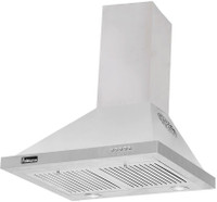 Fabiano 60 cm 1180 m³/HR Pyramid Kitchen Chimney (HOOD CLASS PLUS PB LTW 60, 2 Baffle Filters. Wall Mounted Chimney(Silver 1180 CMH)