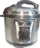 NextElectric Non-Stick Ceramic Inner Pot Multipurpose Auto Whistle System 5 Ltr (900W) Electric Pressure Cooker(5 L, Silver)