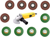 Inditrust High Quality Angle Grinder Machine with 5 Pcs Cutting Wheel & 5pc Flap Disc Metal Polisher (4 inch) Angle Grinder(100 mm Wheel Diameter)