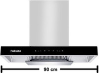 Fabiano PLATINUM BLACK AUTO CLEAN WITH MOTION SENSOR 90cm Auto Clean Wall Mounted Chimney(Silver 1300 CMH)