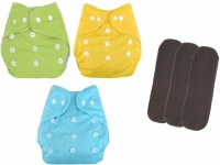 WAHHSON Baby's All in One Washable Reusable Adjustable Cloth Diapers, Pocket Diapers, Diaper Nappies with 5 Layers Bamboo Charcoal Water Proof Diaper Insert