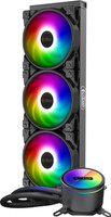 PCCOOLER GI-CX360 ARGB AIO Liquid Cooler, 360 Radiator, 3x120mm PWM Fans Cooler(Black)