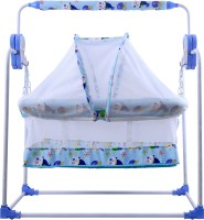 NHR Baby Cradle with Mosquito Net High-Quality Hanging Chains, Baby Swing, Baby jhula, Baby palna, Baby Bedding, Baby Bed, Crib, Bassinet with Mattress Bassinet(Blue)