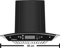 Fabiano B-THREE Black AUTO CLEAN MOTION SENSOR 60cm Auto Clean Wall Mounted Chimney(Black 1300 CMH)