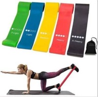 Fitprism Loop Bands Set Of 5, 12-inch Premium Workout Loop Band Yoga Physical Therapy,Rehab Resistance Tube(Red, Black, Green, Yellow, Blue)