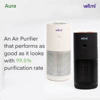 Voltmi Aura Portable Air Purifier with 3 stage air filtration and 99.5% purity rate Portable Room Air Purifier(White, Black)