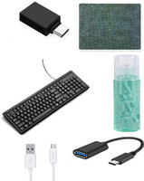 HP .Full-Sized Keyboard , Hotkeys and function for Desktop/Laptop/Smart TV Spill-Resistant Wired USB Keyboard with 10 million keystrokes lifespan Micro USB Data Cable Tough & Unbreakable Braided Cable , Fast Charging support , 2.4 AMP Charging & Data Sync USB Cable Compatible for All Android Devices