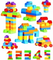 RUTV Building Blocks for Kids with Wheel, 100 Pcs Blue Pouch Bag Packing, Best Gift Toy, Block Game for Kids,Boys,Children Multi Color (100 Pieces)(Multicolor)