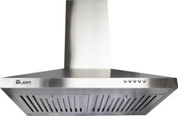 Quba 2715 Baffle Filter Wall and Ceiling Mounted Chimney(Silver 1050 CMH)
