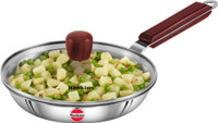 Hawkins Triply Stainless Steel Frying Pan with Glass Lid (SSF22G) Fry Pan 22 cm diameter with Lid 1.4 L capacity(Triply, Induction Bottom)